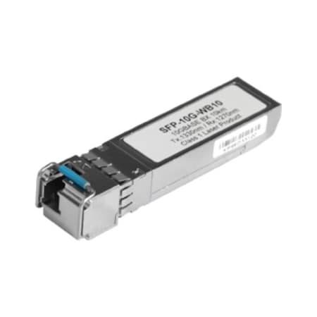 Antaira 10G Fiber SFP+ Transceiver WDM-B, Single Mode 10Km / LC / TX:1330nm RX:1270nm, 0 to 70C SFP-10G-WB10-H